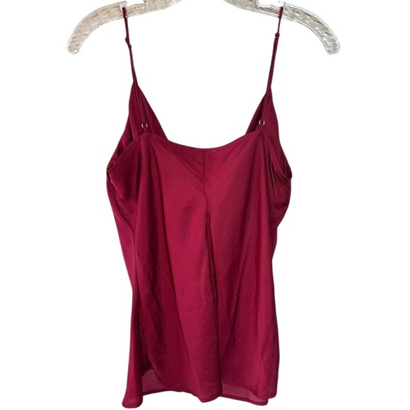 Vintage Y2K Taroo Burgundy Camisole Top Spaghetti Strap Silky Tank Size Large - Picture 3 of 5